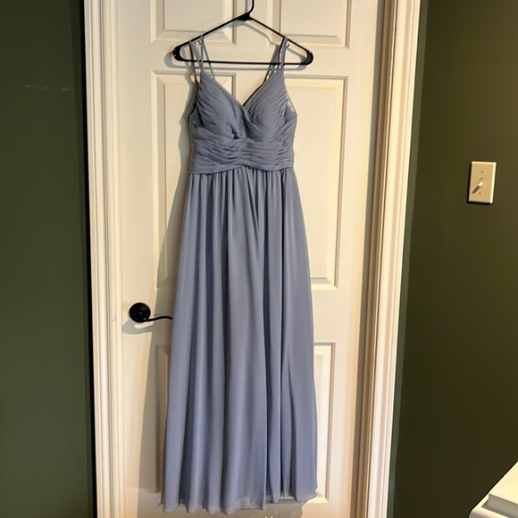 Azazie Dresses Dusty Blue Bridesmaid Dress Work Once Azazie Size 6